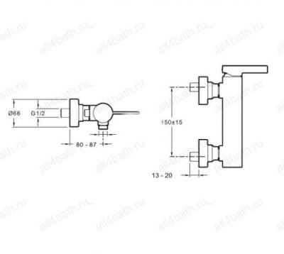 JACOB DELAFON Stillness E12779-4-CP смеситель для душа, хром